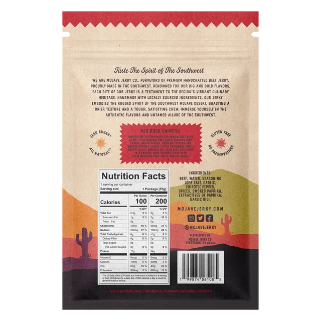 Red Rock Chipotle Chile Beef Jerky